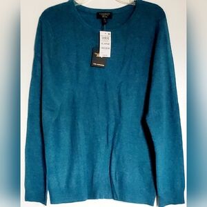 Charter Club Women's Teal Crewneck Sweater